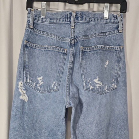 Agolde 90's jeans women size 25 baggy straight buttonfly distressed High rise - Picture 9 of 16